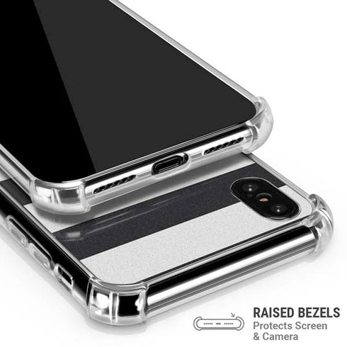 Black And White Striped Heart iPhone XS Max Clear Case